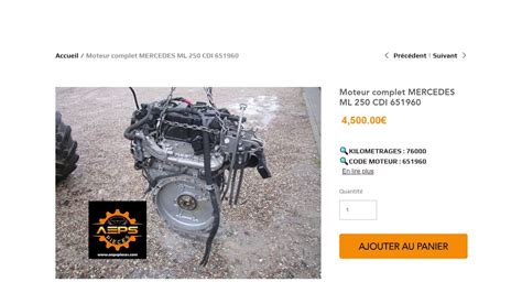 Moteur Complet Mercedes Ml Cdi Disponible Sur Aepspieces