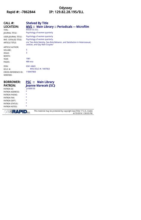 PDF SexRole Identity SexRole Behavior And Satisfaction In Heterosexual Lesbian And Gay