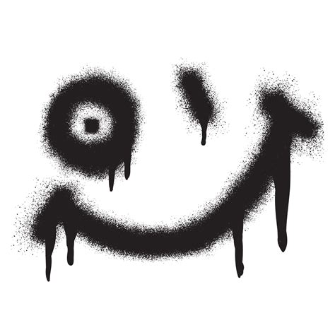 Smiling face emoticon graffiti with black spray paint 20435127 Vector Art at Vecteezy