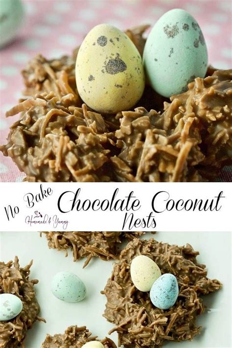 Easy No Bake Chocolate Coconut Nests Coconut Baking Chocolate