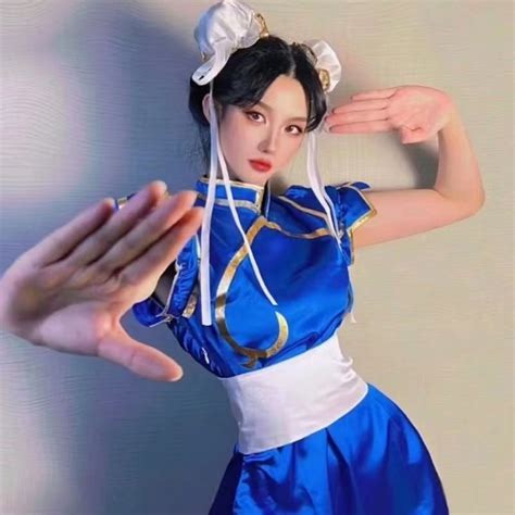 Anime Street Fighter Cosplay Chun Li Cheongsam Dress Sets Adulto Mujeres Lindo Carnaval Fiesta