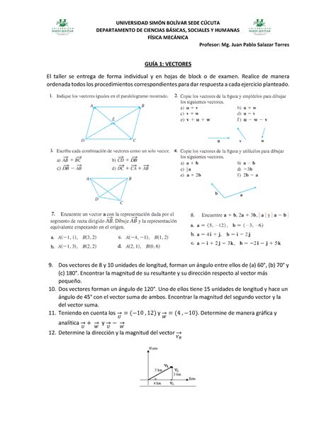 GUIA 1 Vectores Hola UNIVERSIDAD SIMN BOLÕVAR SEDE CCUTA