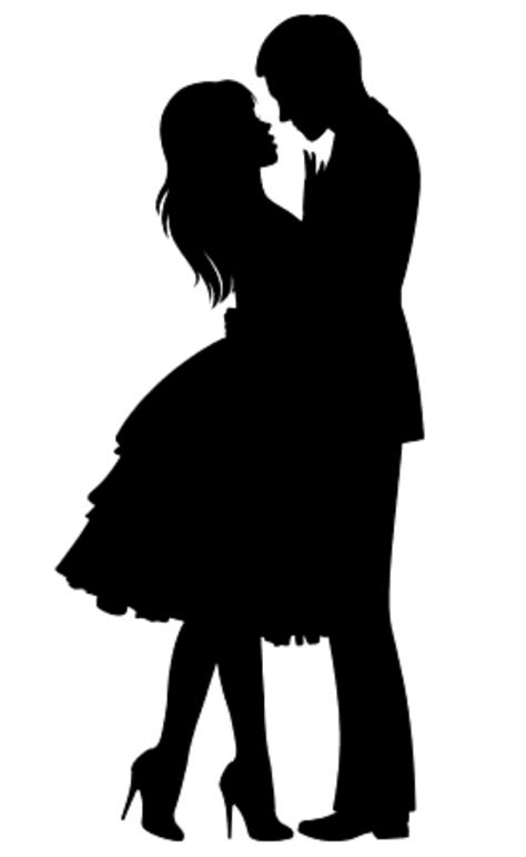 Stock Vector Illustration Of A Silhouette Of Loving Couple Hugging In