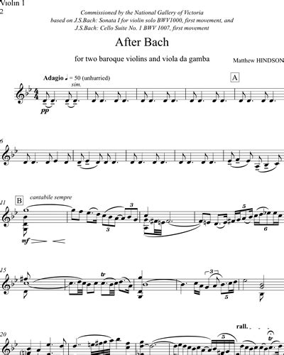 After Bach Violin 2 Sheet Music By Matthew Hindson Nkoda Free 7 Days Trial