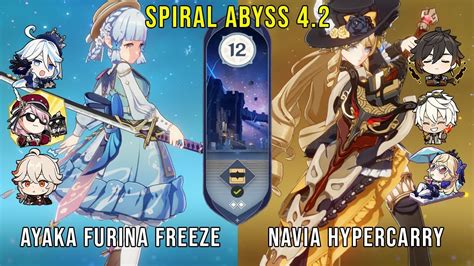 C0 Ayaka Furina Freeze And C0 Navia Hypercarry Genshin Impact Abyss 4