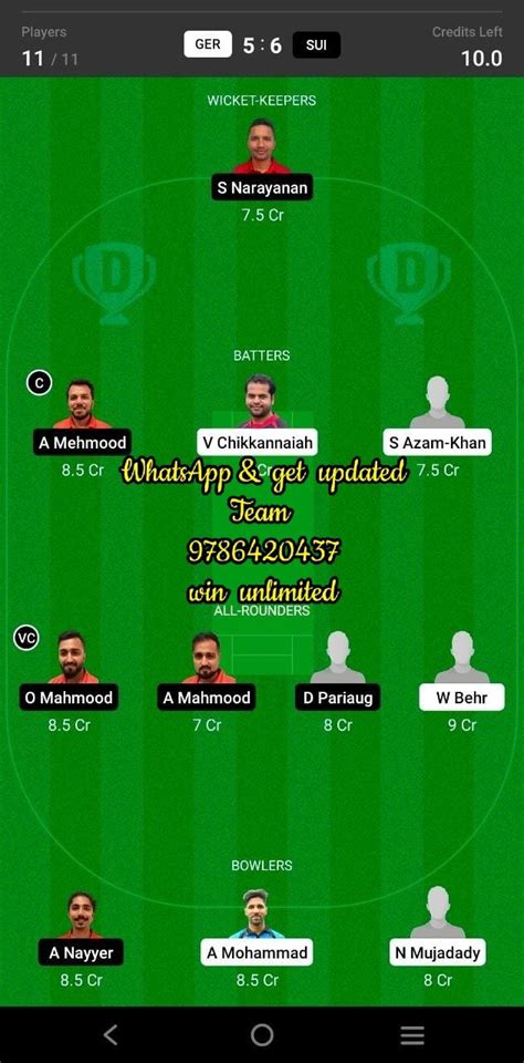 Ger Vs Nor Th Match Dream Team Fantasy Prediction Dream Ecc