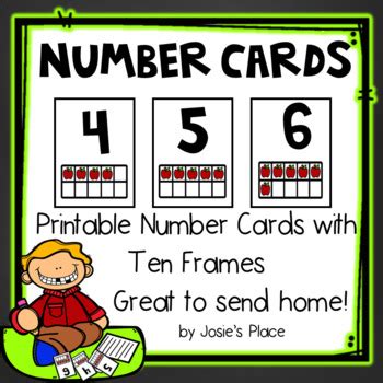 Printable Number Cards by Josie's Place | Teachers Pay Teachers