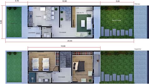 Planta De Sobrado Simples Planta Para Terreno 5x20 Planos De Casas