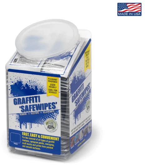 World's Best Graffiti Removal System - Graffiti Safewipes (1-Tub of 70 ...