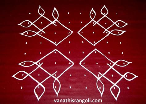 Vanathis Rangoli Kolangal Simple And Easy Sikku Kolam With Flower