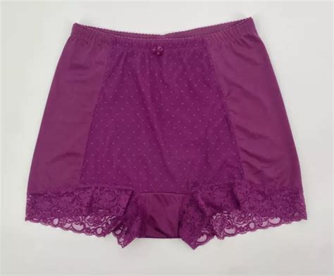 Vintage Large Purple High Rise Nylon Panties Sheer Granny Panties Sissy