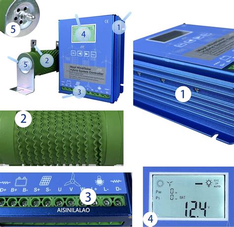 AISINILALAO Controlador de carga híbrido solar de viento de 10000 W