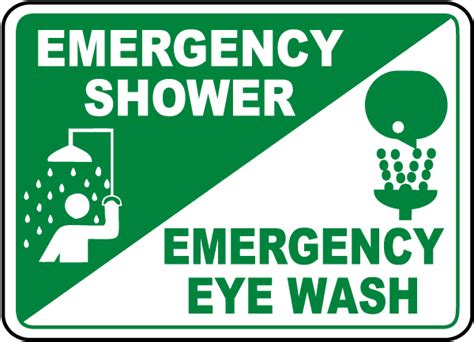 Emergency Shower Eye Wash Sign D4606 By SafetySign