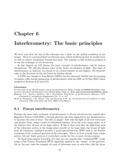 Chapter Interferometry | PDF | Coherence (Physics) | Interferometry