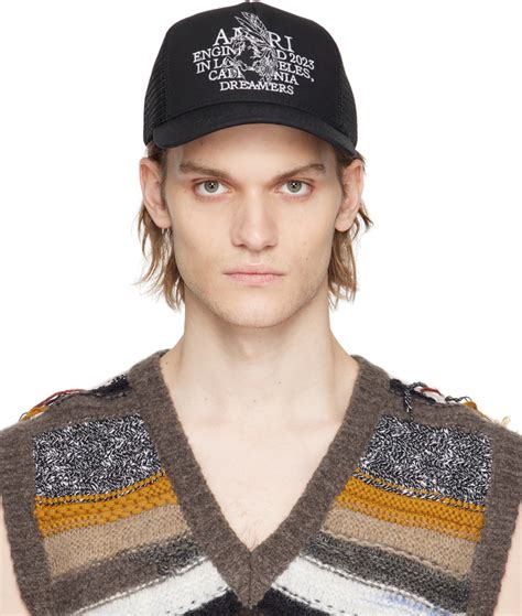 Amiri Black Pegasus Trucker Hat Amiri