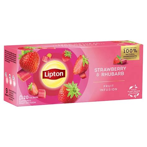 Lipton Strawberry And Rhubarb Fruit Infusion 20 Bags 32g Tesco Groceries