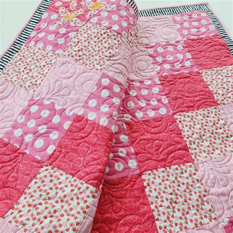 Pink Baby Quilt Etsy