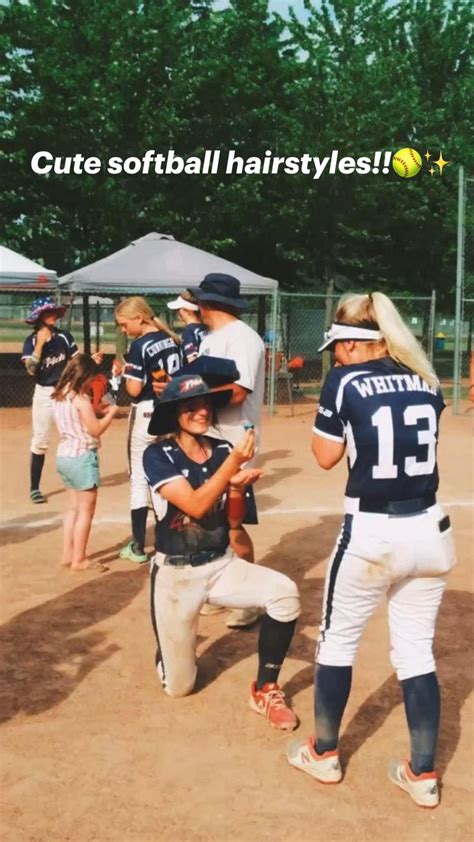 Cute softball hairstyles!!🥎 | Peinados con cabello liso, Cabello liso ...