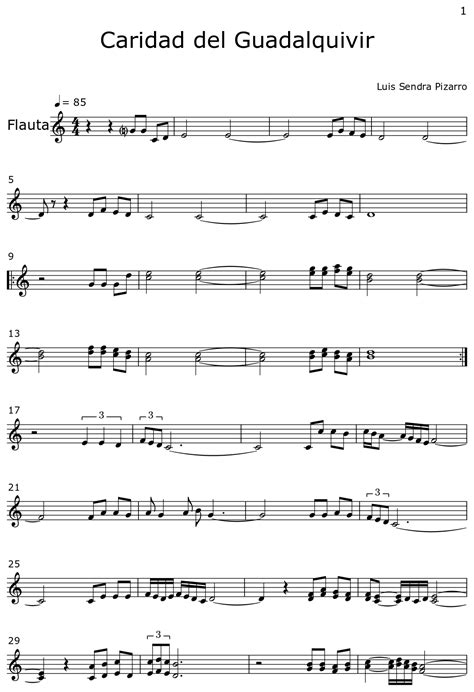 Caridad Del Guadalquivir Sheet Music For Flute