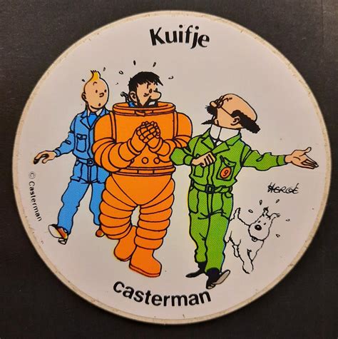 Kuifje Hergé sticker Casterman Mannen op de maan Mijn Bobbedoes