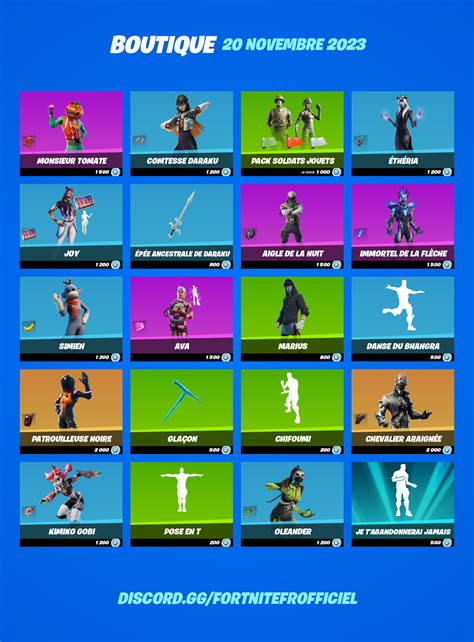 Boutique Fortnite Du 20 Novembre 2023 Quels Sont Les Skins En