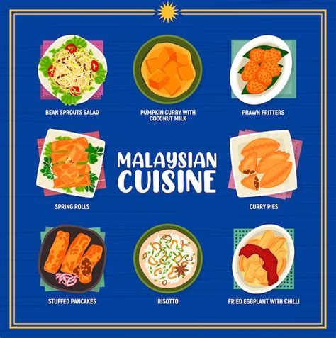 Premium Vector Malaysian Cuisine Menu Asian Restaurant Food