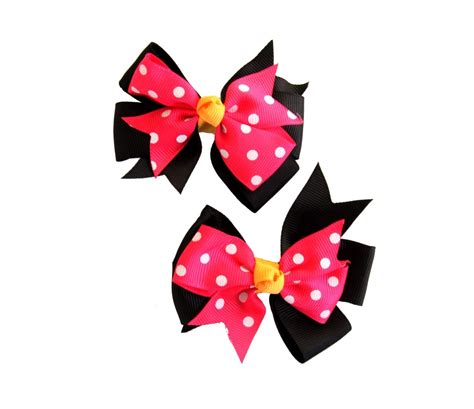 Minnie Mouse Hair Bow Minnie Mouse Hair Clips Disney Bow