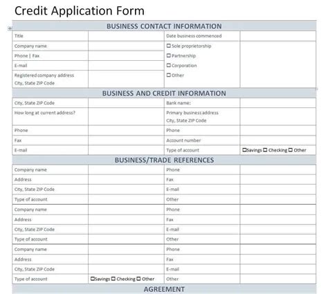 20 Free Credit Application Form Templates Excel Templates