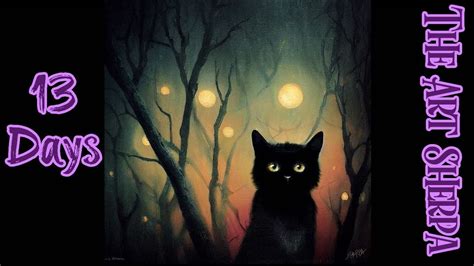 Black Cat Fantasy 😈🧙‍♀️🕷 13 Days Of Halloween Acrylic Painting Tutorial Step By Step Youtube