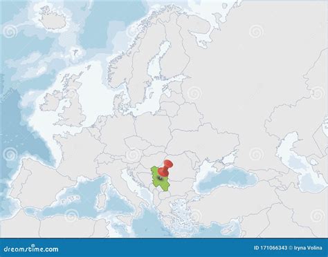 Republic of Serbia Location on Europe Map Stock Vector - Illustration ...