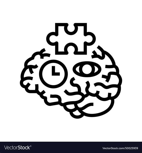 Cognitive Skills Neuroscience Neurology Line Icon Vector Image