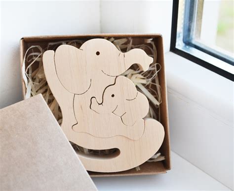 Muttertagsgeschenk Holz Puzzle Elefant Holz Schaukel Spielzeug Etsy