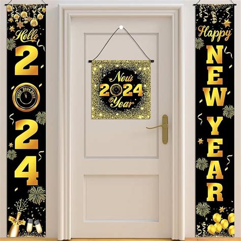 Amazon Howaf Happy New Year Porch Sign Pcs New Years Eve