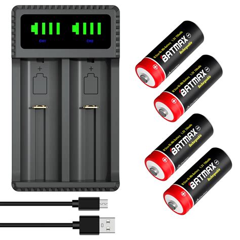 Batmax LR1 N Size Ni Mh Rechargeable Battery LED USB Dual Charger For