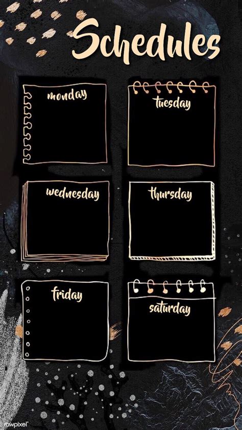 Template Jadwal Pelajaran Aesthetic Hitam 42 Koleksi Gambar