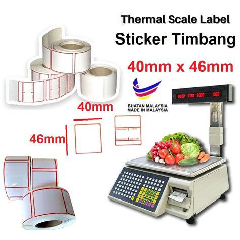 Thermal Sticker 40mm X 46mm 1 5 Weighing Scale Penimbang Sticker