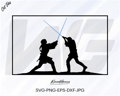 Strwars SVG Starwar Jedi Battle Obi Wan Vs Anakin Silhouette Jedi