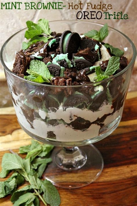 Mint Brownie Hot Fudge Oreo Trifle