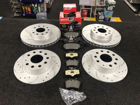 Drilled Grooved Front Rear Brake Discs Mintex Pads Vw Golf Mk Gti