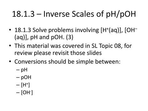 Ppt Topic Hl Acids Bases Calcs Involving Acids And Bases