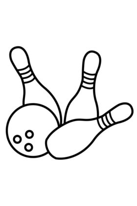 Livre de coloriage Trois quilles de bowling à imprimer et à mettre en ligne