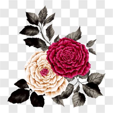 Descarga Hermosas Rosas Rosadas Y Blancas En Plena Floraci N Png En