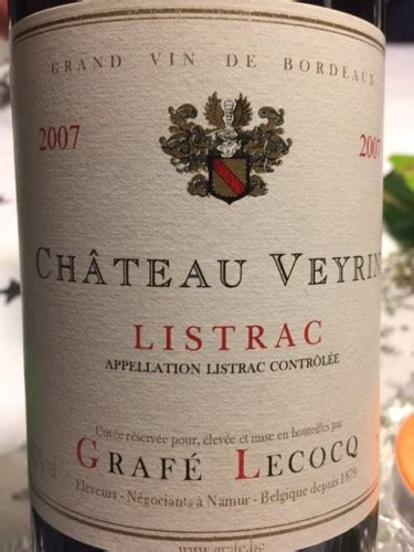 Graf Lecocq Ch Teau Veyrin Listrac Vivino