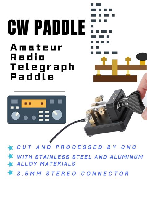 Amateur Ham Radio Cw Paddle Telegraph Morse Code Key Stainless