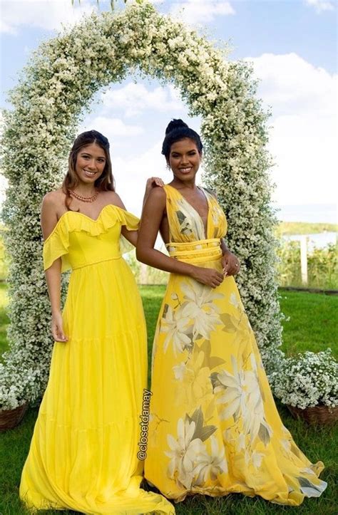 Vestido amarelo para madrinha de casamento fotos modelos e tendências