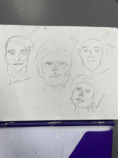 Intentionally bad portraits of famous artist. : r/drawing