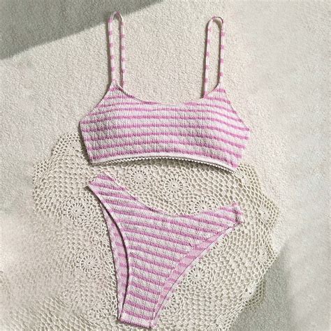 Jjayotai No Boundaries Women S Peices Textured Bathing Suit Smocked Wireless Bikini Bandeau