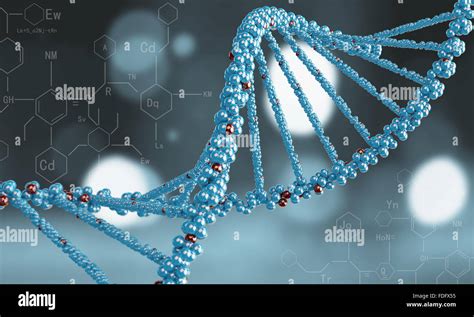 Biochemistry background concept with high tech dna molecule Stock Photo ...