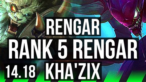 RENGAR Vs KHA ZIX JGL Rank 5 Rengar 8 2 14 Dominating EUW