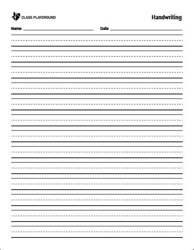 Printable Handwriting Paper Small Class Playground